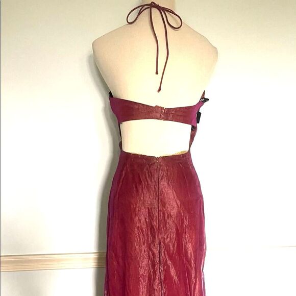 🆕 [Nicole Miller] Burgundy Beaded Silk Lined Gown Sz: 12 NWT! - Picture 3 of 12